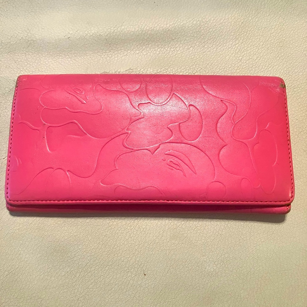 Rare BAPE pink long wallet
